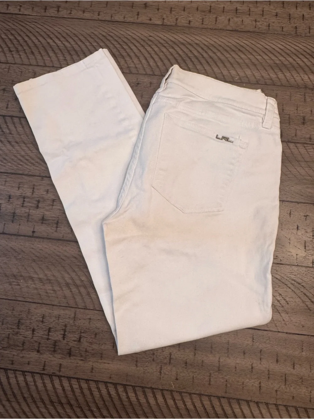 LRL LAUREN JEANS CO RALPH LAUREN White Modern Straight Ankle Jeans